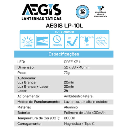 Lanterna Dedicada Aegis LP-10 L