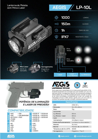 Lanterna Dedicada Aegis LP-10 L